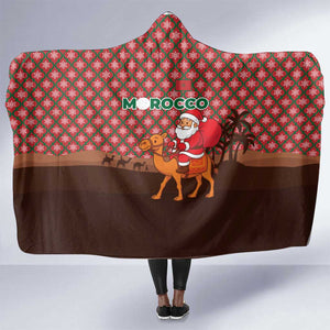 Morocco Christmas Hooded Blanket Santa Claus Camel Caravan Desert Scene - African Pride