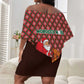 Morocco Christmas Off Shoulder Short Dress Santa Claus Camel Caravan Desert Scene - African Pride