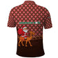 Morocco Christmas Polo Shirt Santa Claus Camel Caravan Desert Scene - African Pride
