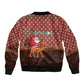 Morocco Christmas Sleeve Zip Bomber Jacket Santa Claus Camel Caravan Desert Scene - African Pride