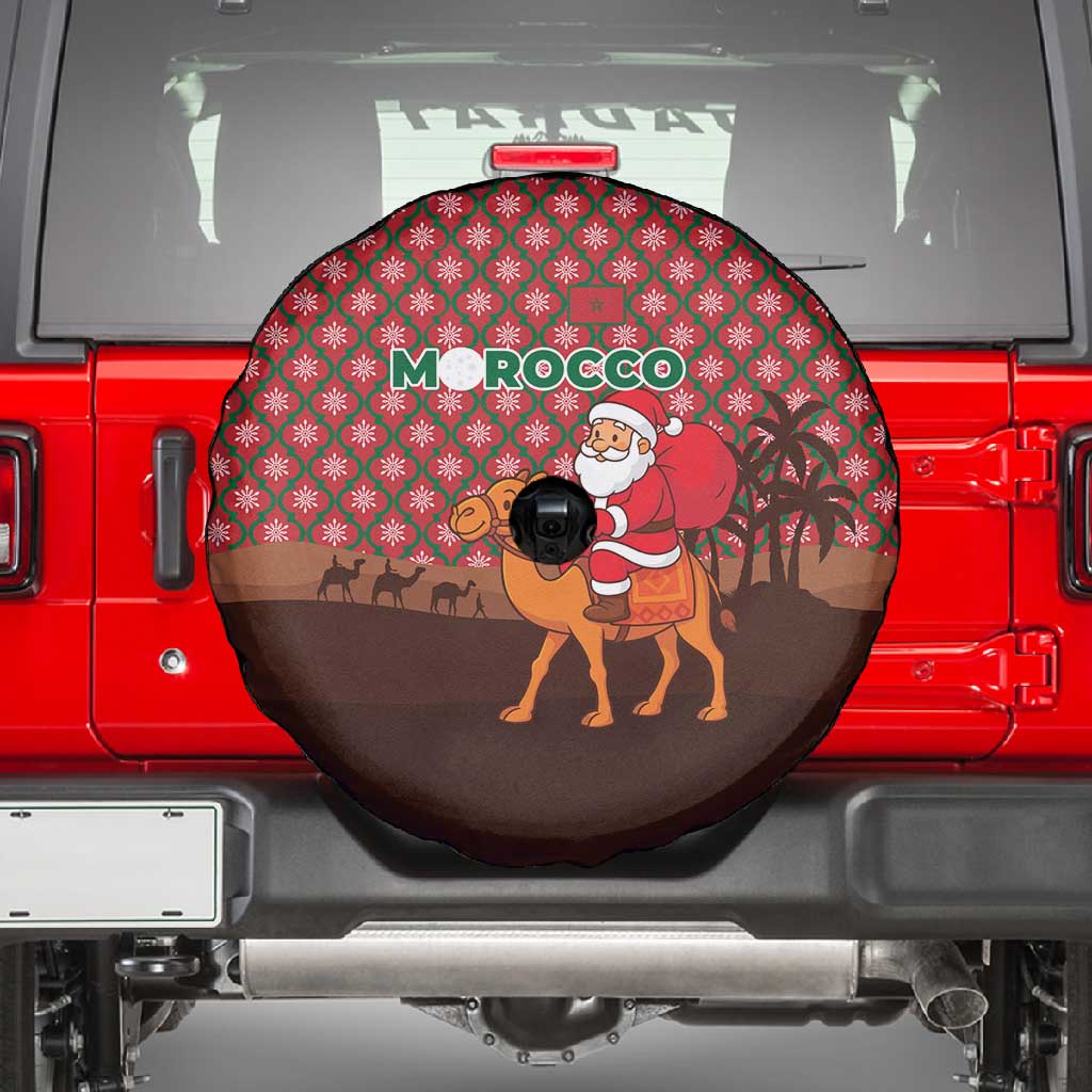Morocco Christmas Spare Tire Cover Santa Claus Camel Caravan Desert Scene - African Pride