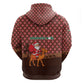 Morocco Christmas Zip Hoodie Santa Claus Camel Caravan Desert Scene - African Pride