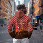 Morocco Christmas Zip Hoodie Santa Claus Camel Caravan Desert Scene - African Pride