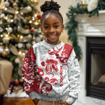 Morocco Christmas Kid Ugly Christmas Sweater Red Horse Santa Hat Arabesque Pattern a - African Pride