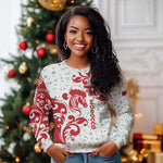 Morocco Christmas Ugly Christmas Sweater Red Horse Santa Hat Arabesque Pattern a - African Pride