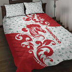 Morocco Christmas Quilt Bed Set Red Horse Santa Hat Arabesque Pattern a - African Pride
