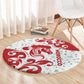 Morocco Christmas Round Carpet Red Horse Santa Hat Arabesque Pattern a - African Pride