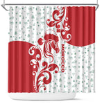 Morocco Christmas Shower Curtain Red Horse Santa Hat Arabesque Pattern a - African Pride
