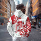 Morocco Christmas Zip Hoodie Red Horse Santa Hat Arabesque Pattern a - African Pride