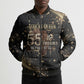 Personalized African Queen 55th Birthday Bomber Puffer Jacket Black Yellow Glitter Sparkle Afro Crown Glam Art