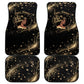 Personalized African Queen 55th Birthday Car Mats Black Yellow Glitter Sparkle Afro Crown Glam Art