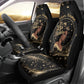 Personalized African Queen 55th Birthday Car Seat Cover Black Yellow Glitter Sparkle Afro Crown Glam Art