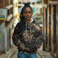 Personalized African Queen 55th Birthday Hoodie Black Yellow Glitter Sparkle Afro Crown Glam Art