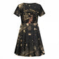Personalized African Queen 55th Birthday Kid Short Sleeve Dress Black Yellow Glitter Sparkle Afro Crown Glam Art