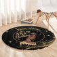 Personalized African Queen 55th Birthday Round Carpet Black Yellow Glitter Sparkle Afro Crown Glam Art