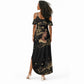 Personalized African Queen 55th Birthday Summer Maxi Dress Black Yellow Glitter Sparkle Afro Crown Glam Art