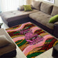 Personalized African Queen Stepping Into My 55th Birthday Area Rug Pink Sparkle Glitter Tribal Kente
