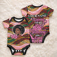 Personalized African Queen Stepping Into My 55th Birthday Baby Onesie Pink Sparkle Glitter Tribal Kente