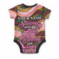 Personalized African Queen Stepping Into My 55th Birthday Baby Onesie Pink Sparkle Glitter Tribal Kente