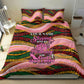 Personalized African Queen Stepping Into My 55th Birthday Bedding Set Pink Sparkle Glitter Tribal Kente