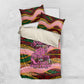 Personalized African Queen Stepping Into My 55th Birthday Bedding Set Pink Sparkle Glitter Tribal Kente