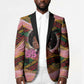 Personalized African Queen Stepping Into My 55th Birthday Blazer Pink Sparkle Glitter Tribal Kente