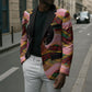 Personalized African Queen Stepping Into My 55th Birthday Blazer Pink Sparkle Glitter Tribal Kente