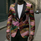 Personalized African Queen Stepping Into My 55th Birthday Blazer Pink Sparkle Glitter Tribal Kente