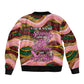 Personalized African Queen Stepping Into My 55th Birthday Bomber Jacket Pink Sparkle Glitter Tribal Kente