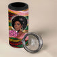 Personalized African Queen Stepping Into My 55th Birthday 4 in 1 Can Cooler Tumbler Pink Sparkle Glitter Tribal Kente