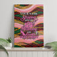 Personalized African Queen Stepping Into My 55th Birthday Canvas Wall Art Pink Sparkle Glitter Tribal Kente