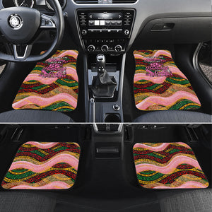Personalized African Queen Stepping Into My 55th Birthday Car Mats Pink Sparkle Glitter Tribal Kente