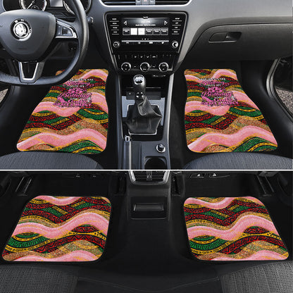 Personalized African Queen Stepping Into My 55th Birthday Car Mats Pink Sparkle Glitter Tribal Kente