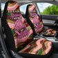 Personalized African Queen Stepping Into My 55th Birthday Car Seat Cover Pink Sparkle Glitter Tribal Kente