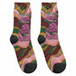 Personalized African Queen Stepping Into My 55th Birthday Crew Socks Pink Sparkle Glitter Tribal Kente