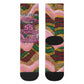 Personalized African Queen Stepping Into My 55th Birthday Crew Socks Pink Sparkle Glitter Tribal Kente