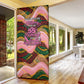 Personalized African Queen Stepping Into My 55th Birthday Door Cover Pink Sparkle Glitter Tribal Kente