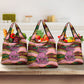 Personalized African Queen Stepping Into My 55th Birthday Grocery Bag Pink Sparkle Glitter Tribal Kente