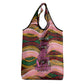 Personalized African Queen Stepping Into My 55th Birthday Grocery Bag Pink Sparkle Glitter Tribal Kente