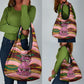 Personalized African Queen Stepping Into My 55th Birthday Grocery Bag Pink Sparkle Glitter Tribal Kente