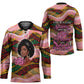 Personalized African Queen Stepping Into My 55th Birthday Hockey Jersey Pink Sparkle Glitter Tribal Kente