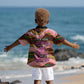 Personalized African Queen Stepping Into My 55th Birthday Kid Hawaiian Shirt Pink Sparkle Glitter Tribal Kente