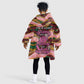 Personalized African Queen Stepping Into My 55th Birthday Kid Wearable Blanket Hoodie Pink Sparkle Glitter Tribal Kente