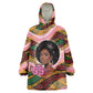 Personalized African Queen Stepping Into My 55th Birthday Kid Wearable Blanket Hoodie Pink Sparkle Glitter Tribal Kente