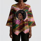 Personalized African Queen Stepping Into My 55th Birthday Kimono Sleeve Blouse Pink Sparkle Glitter Tribal Kente