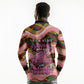 Personalized African Queen Stepping Into My 55th Birthday Long Sleeve Polo Shirt Pink Sparkle Glitter Tribal Kente