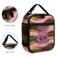 Personalized African Queen Stepping Into My 55th Birthday Lunch Bag Pink Sparkle Glitter Tribal Kente