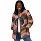 Personalized African Queen Stepping Into My 55th Birthday Padded Jacket Pink Sparkle Glitter Tribal Kente