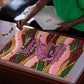 Personalized African Queen Stepping Into My 55th Birthday Puzzle Pink Sparkle Glitter Tribal Kente