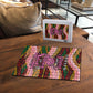 Personalized African Queen Stepping Into My 55th Birthday Puzzle Pink Sparkle Glitter Tribal Kente